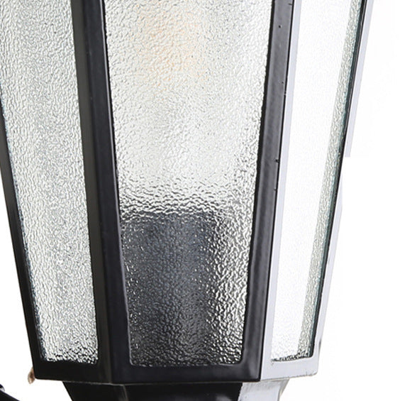 Industrial Hexagonal Aluminium and Frosted Glass Outdoor Wall Light, view 5