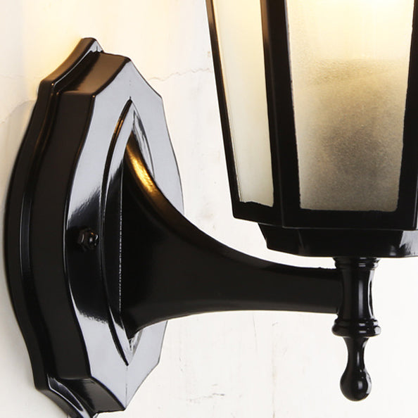 Industrial Hexagonal Aluminium and Frosted Glass Outdoor Wall Light, view 7