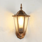 Industrial Hexagonal Aluminium and Frosted Glass Outdoor Wall Light, view 8