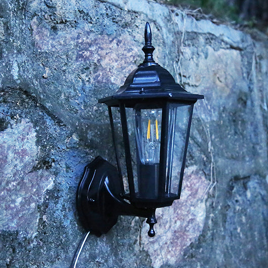 Industrial Hexagonal Aluminium and Frosted Glass Outdoor Wall Light, view 9