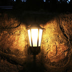 Industrial Hexagonal Aluminium and Frosted Glass Outdoor Wall Light