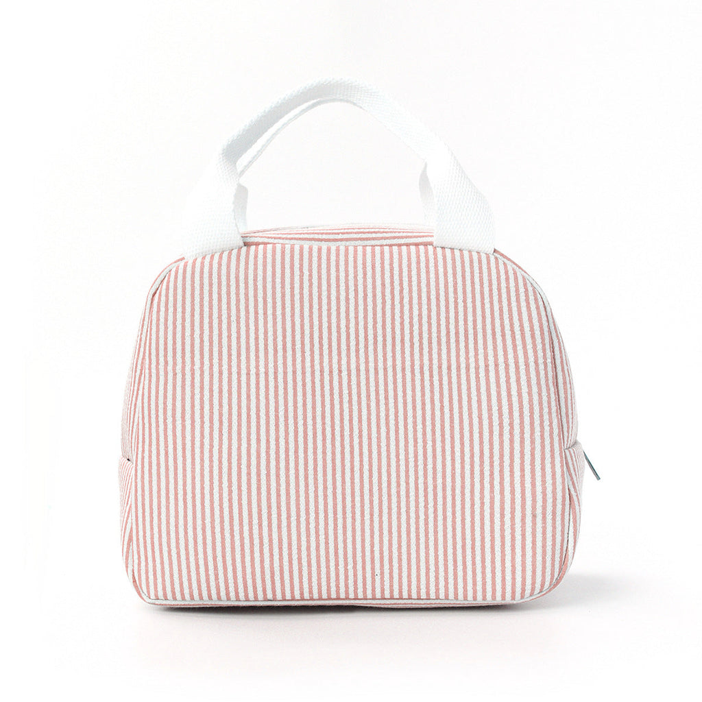 Insulated Lunchbox Bag with Striped Design and Carry Handles, view 10