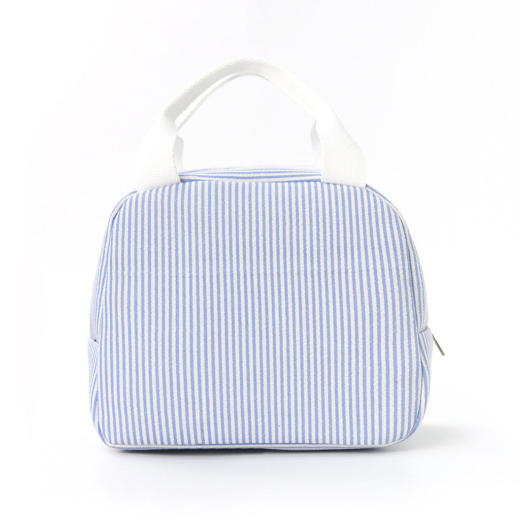 Insulated Lunchbox Bag with Striped Design and Carry Handles, view 11
