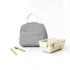 Insulated Lunchbox Bag with Striped Design and Carry Handles, view 2