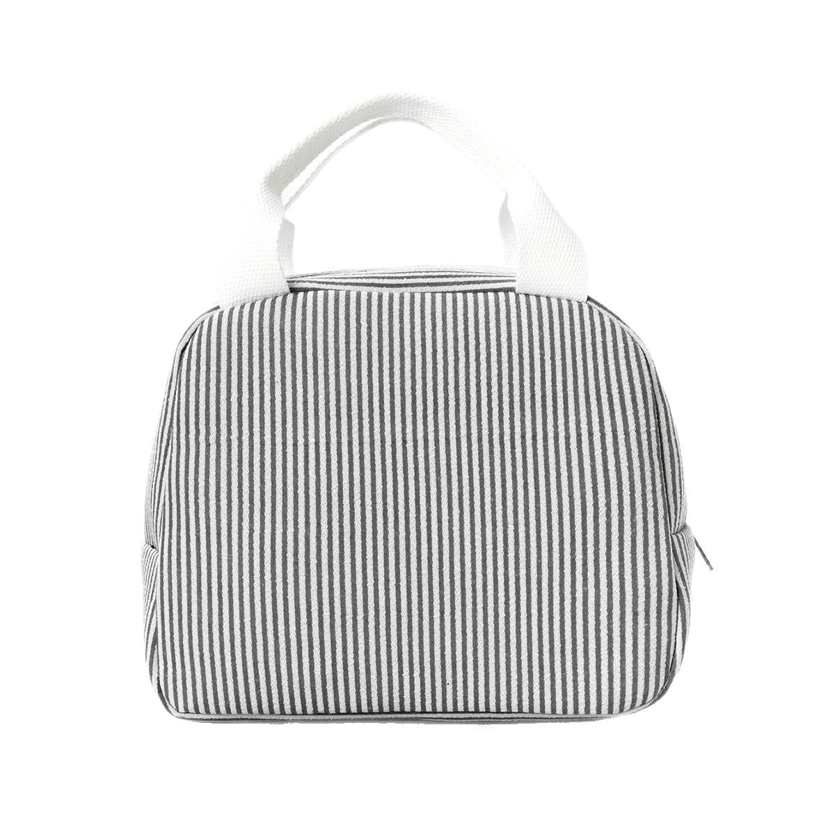 Insulated Lunchbox Bag with Striped Design and Carry Handles, view 5