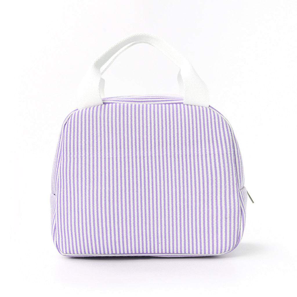 Insulated Lunchbox Bag with Striped Design and Carry Handles, view 6