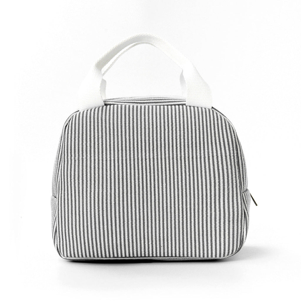 Insulated Lunchbox Bag with Striped Design and Carry Handles, view 7