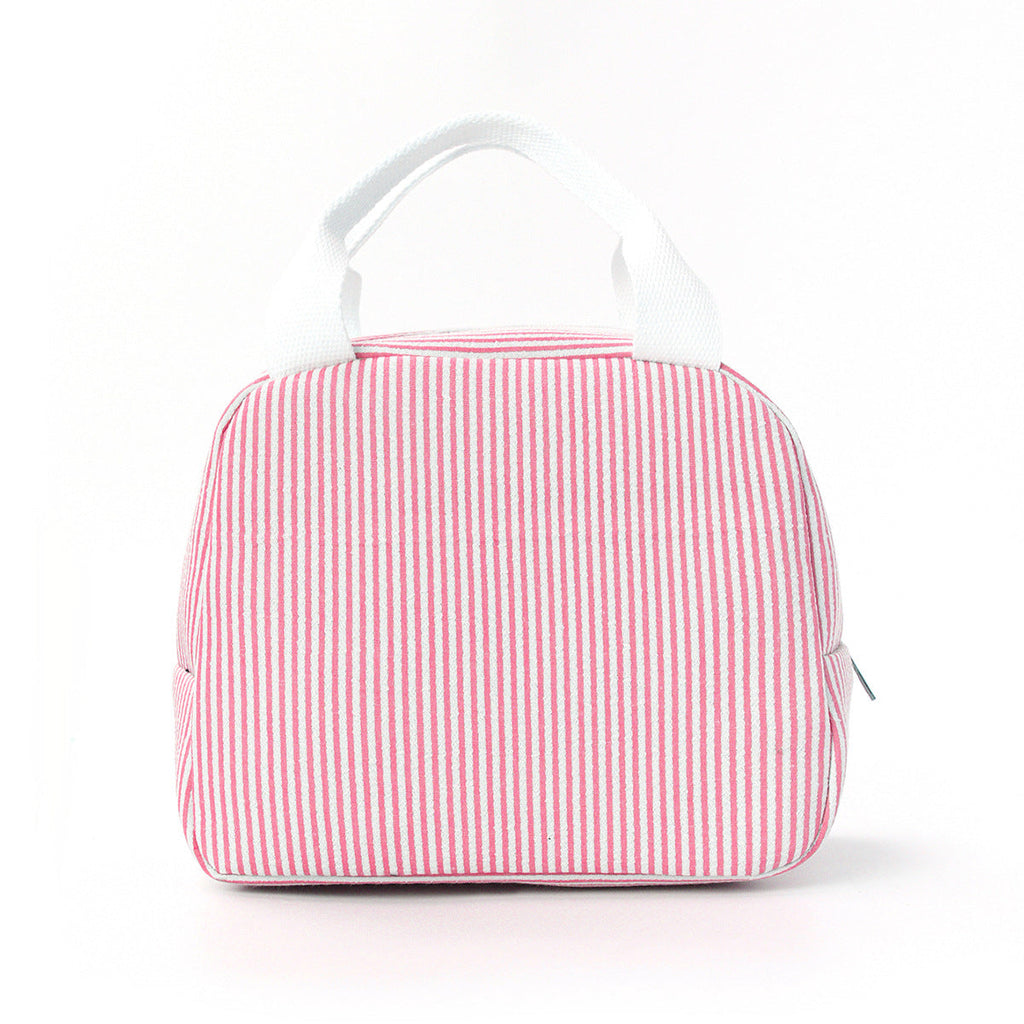 Insulated Lunchbox Bag with Striped Design and Carry Handles, view 8