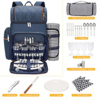 Insulated Picnic Backpack with Dining Set for Four, view 4
