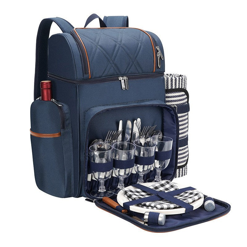 Insulated Picnic Backpack with Dining Set for Four, view 5