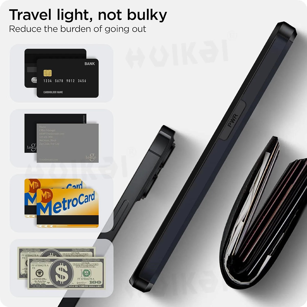 iPhone Case with Card Holder, Slim Design, TPU and Polycarbonate, view 2