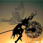 Iron Fairy with Dandelion Garden Sculpture, Modern Minimalist Design, 75 cm, view 14