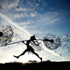 Iron Fairy with Dandelion Garden Sculpture, Modern Minimalist Design, 75 cm, view 8