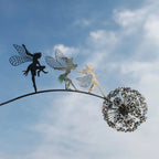 Iron Fairy with Dandelion Garden Sculpture, Modern Minimalist Design, 75 cm, view 9
