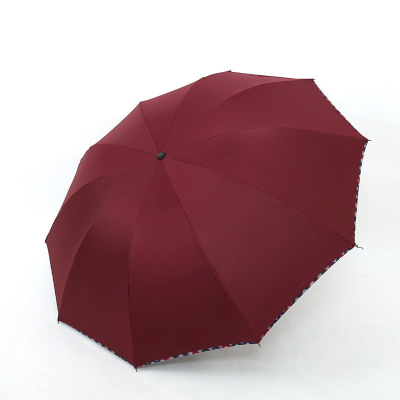 Ladies Floral Folding Rain Umbrella with Reinforced Frame, view 12
