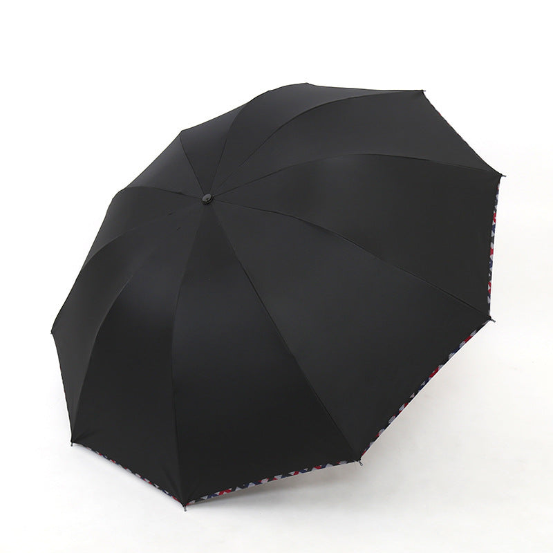 Ladies Floral Folding Rain Umbrella with Reinforced Frame, view 15