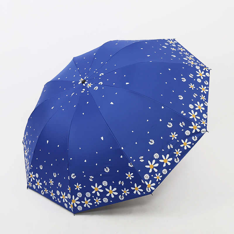 Ladies Floral Folding Rain Umbrella with Reinforced Frame, view 19