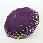 Ladies Floral Folding Rain Umbrella with Reinforced Frame, view 4