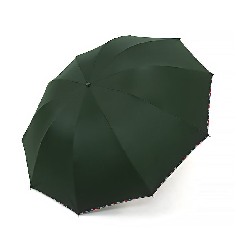 Ladies Floral Folding Rain Umbrella with Reinforced Frame, view 6