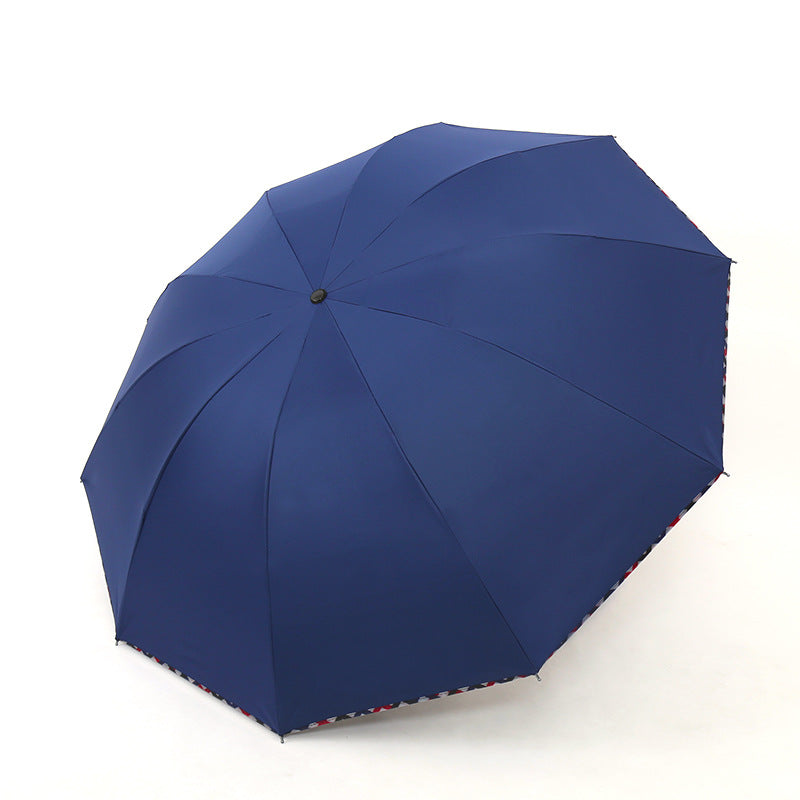 Ladies Floral Folding Rain Umbrella with Reinforced Frame, view 8