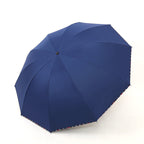 Ladies Floral Folding Rain Umbrella with Reinforced Frame, view 8