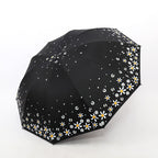 Ladies Floral Folding Rain Umbrella with Reinforced Frame