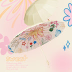 Ladies’ Folding Parasol with Floral Design and Carrying Case, view 9