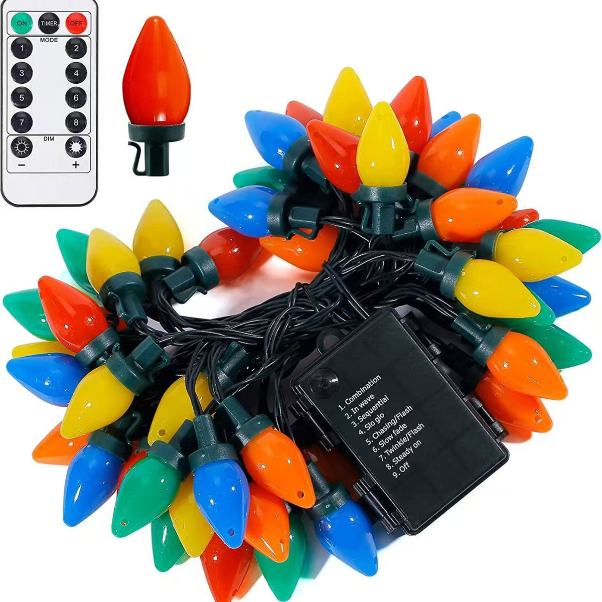 Large Classic Bulb LED Patio String Lights | High & Bury