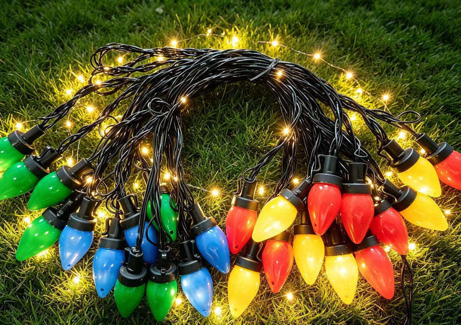 Large Classic Bulb LED Patio String Lights | High & Bury