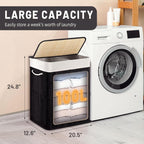 Large Laundry Basket with Two Compartments and Removable Lid | High & Bury