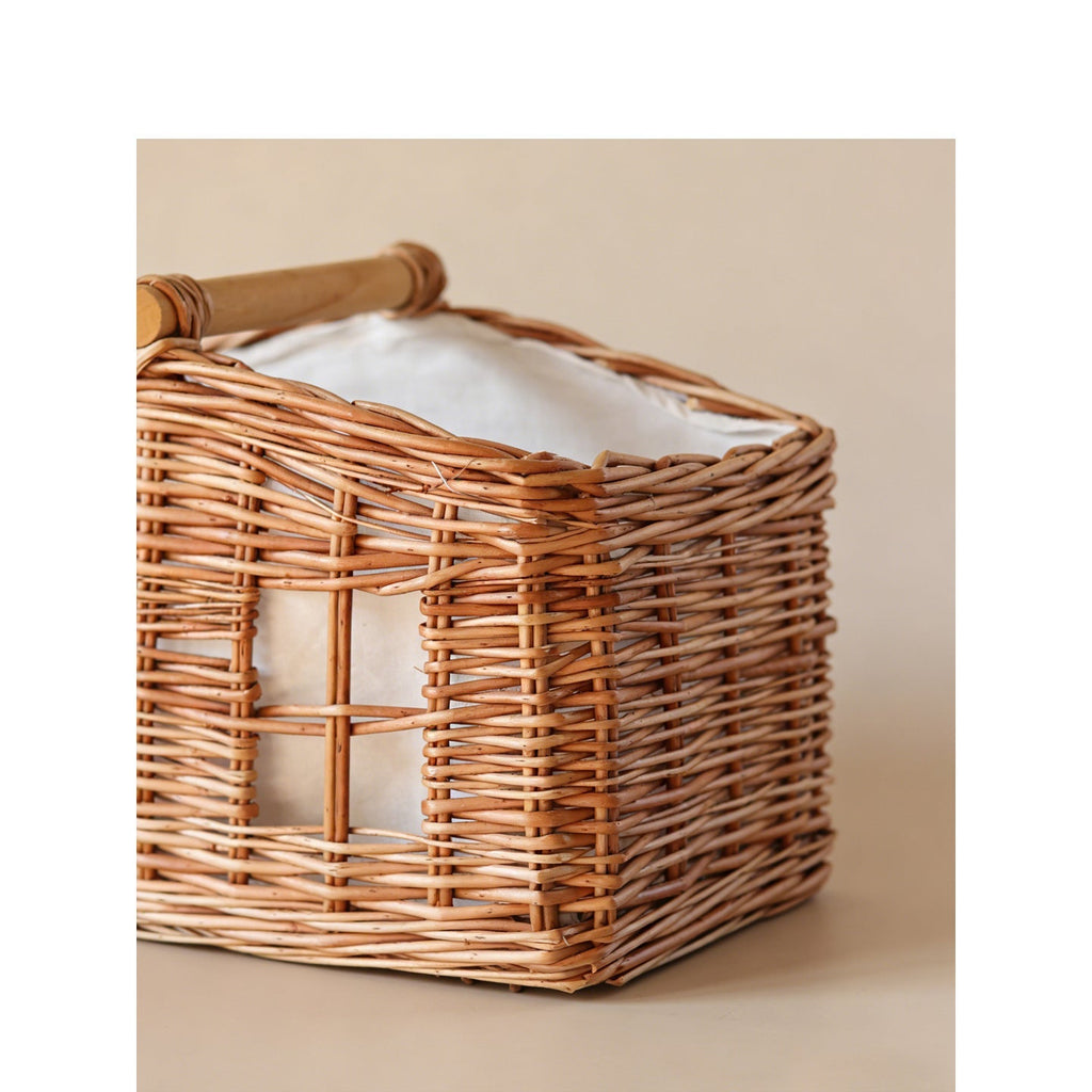 Large Storage Basket with Wooden Handle | High & Bury