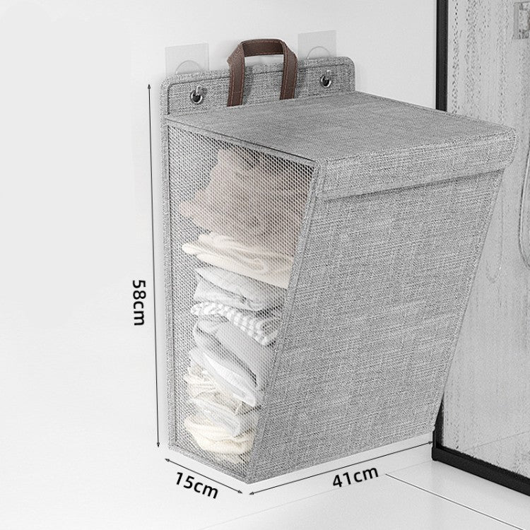Laundry Basket Beige Gray | High & Bury