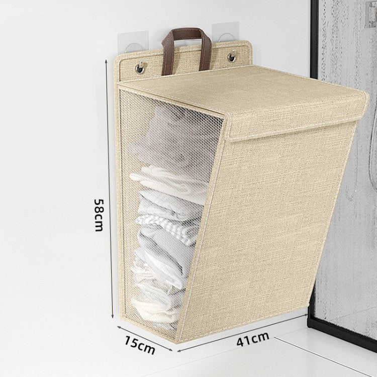 Laundry Basket Beige Gray | High & Bury