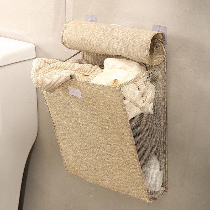 Laundry Basket Beige Gray | High & Bury