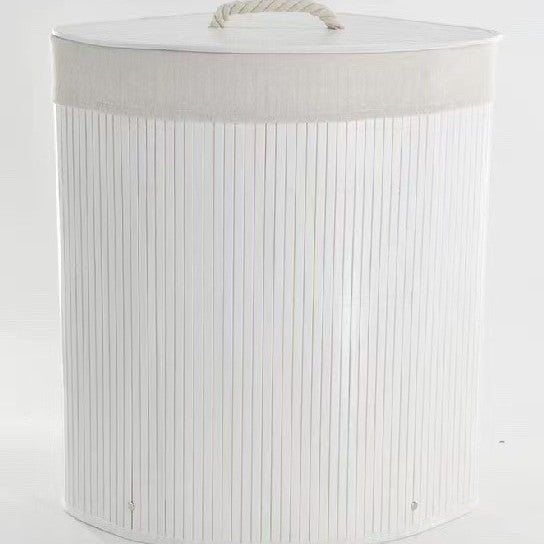 Laundry Basket made of Natural Bamboo Beige Gray | High & Bury