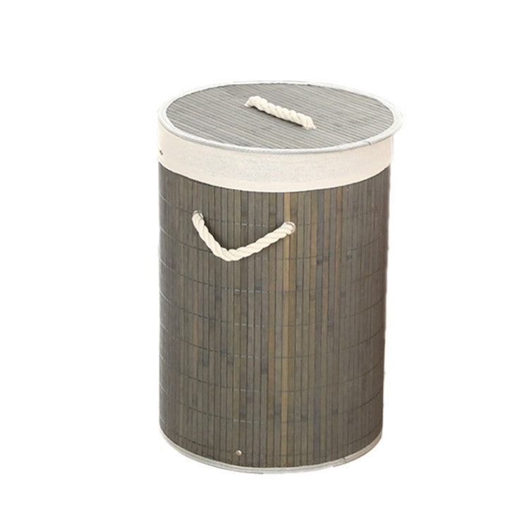 Laundry Basket made of Natural Bamboo Beige Gray | High & Bury