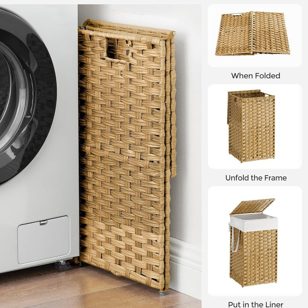 Laundry Basket Off White Blue | High & Bury