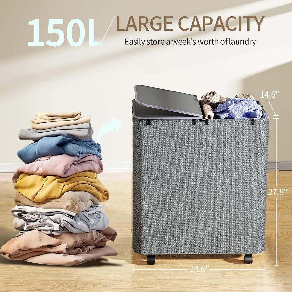 Laundry Basket with Large Volume | High & Bury