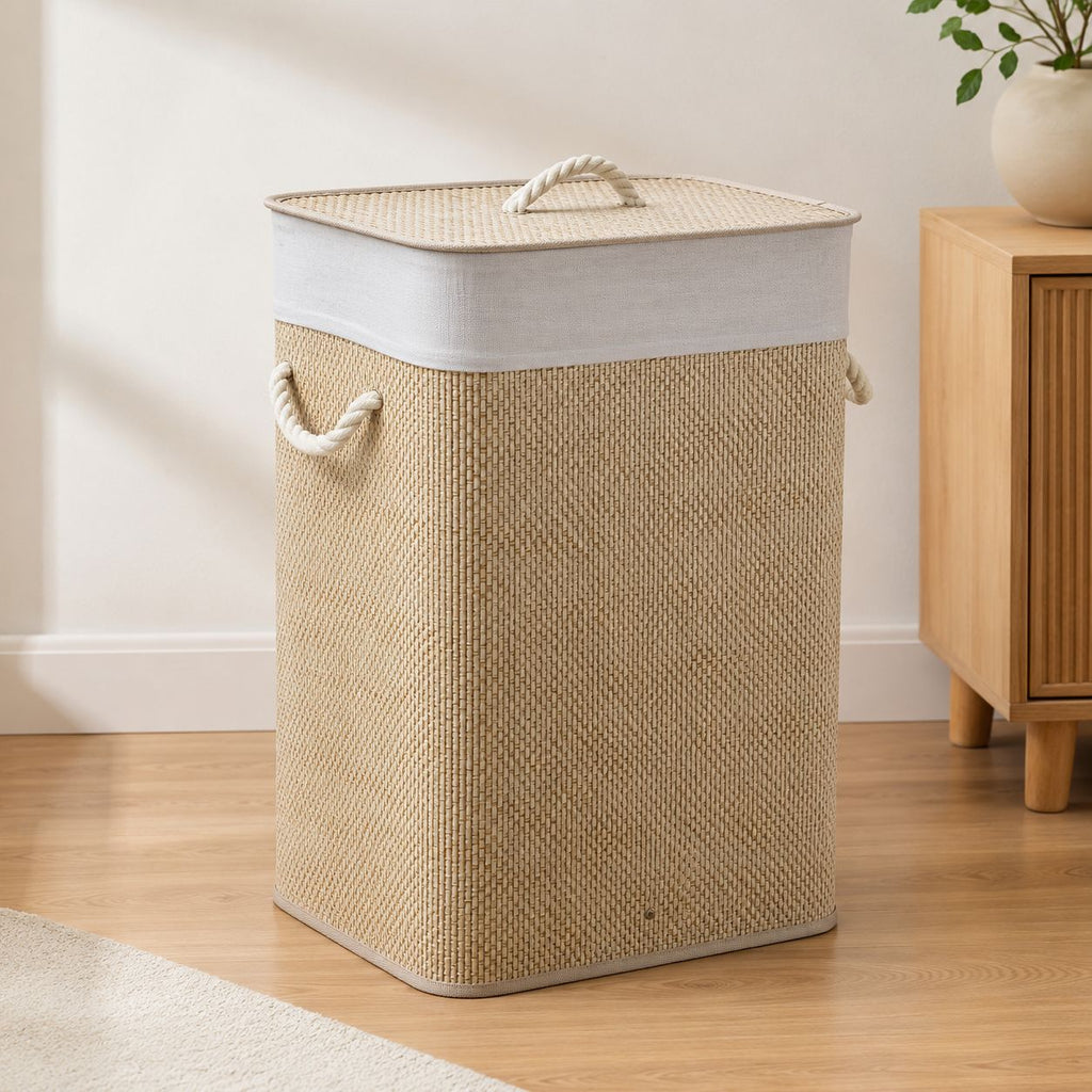 Laundry Basket with Lid and Handle | High & Bury