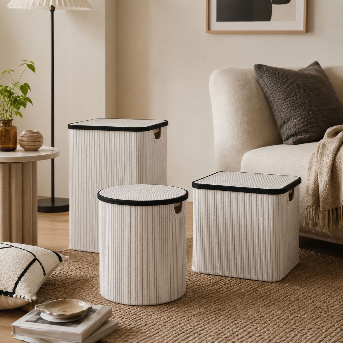 Laundry Basket with Lid and Handles | High & Bury