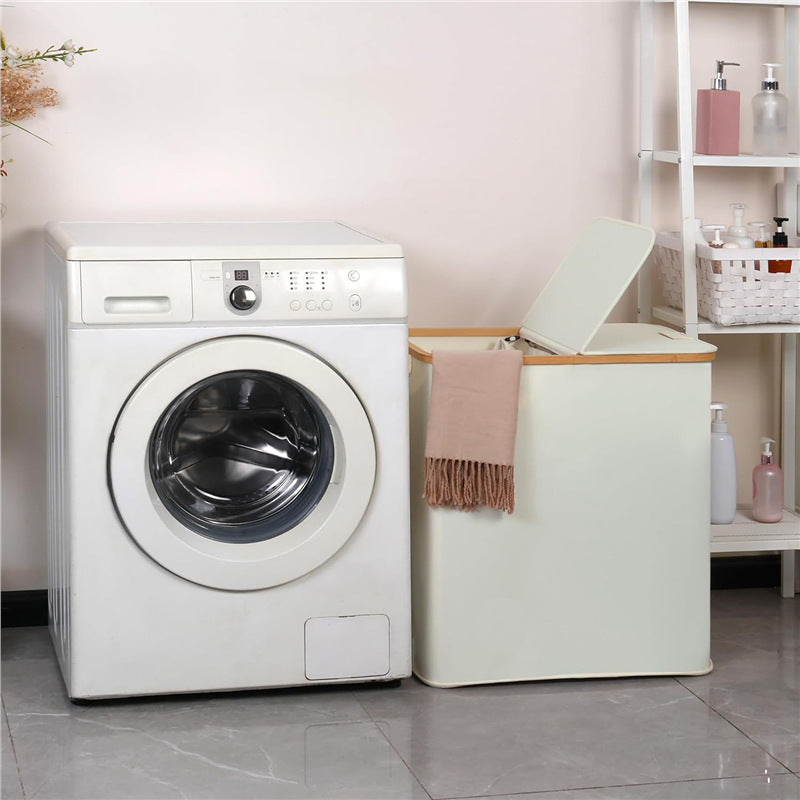 Laundry Basket with Lid and Shelf Table | High & Bury