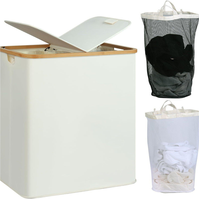 Laundry Basket with Lid and Shelf Table | High & Bury