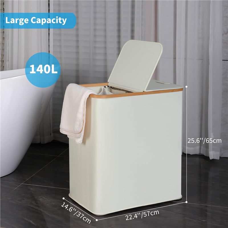 Laundry Basket with Lid and Shelf Table | High & Bury