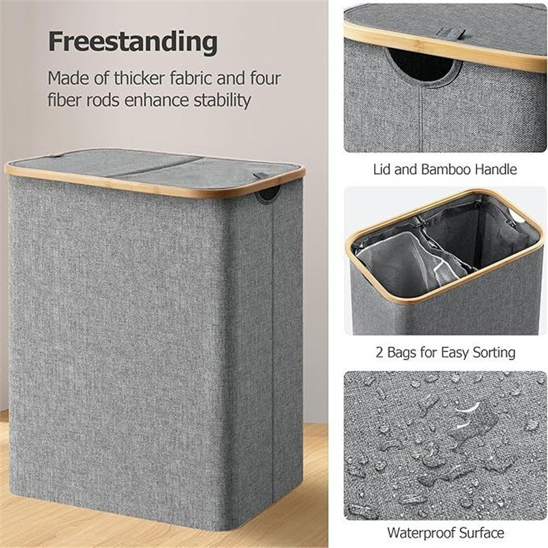 Laundry Basket with Practical Lid and Carrying Handles | High & Bury