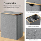 Laundry Basket with Practical Lid and Carrying Handles | High & Bury