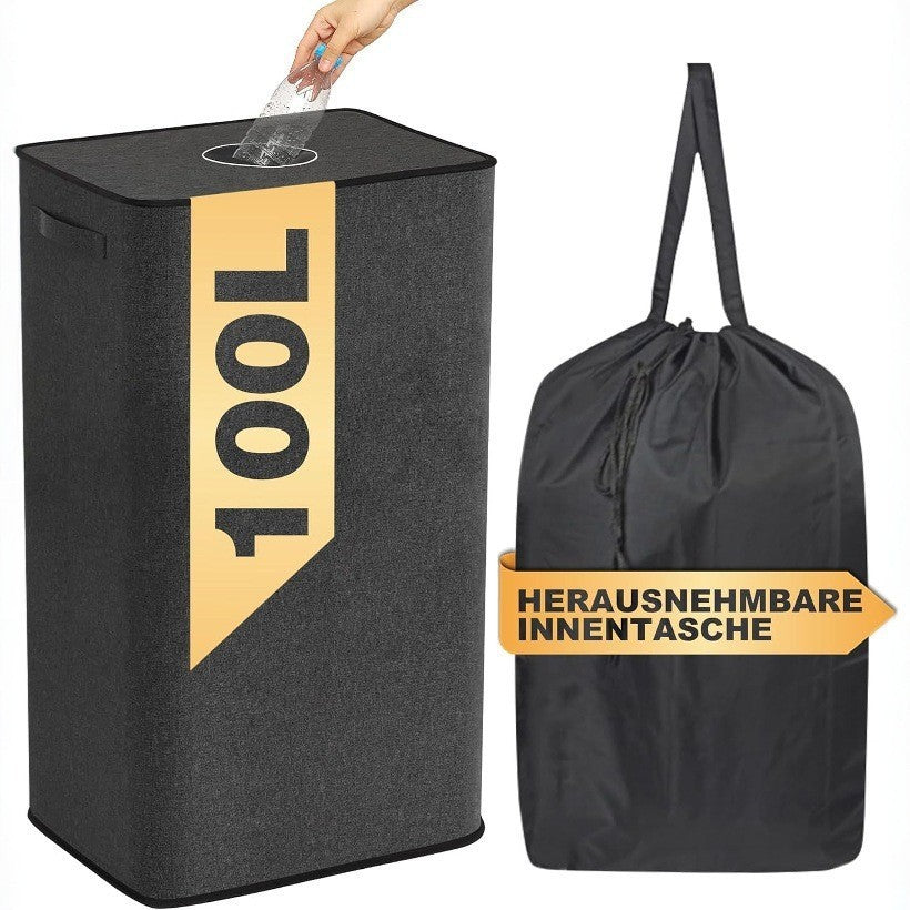 Laundry Basket with Removable Inner Bag | High & Bury