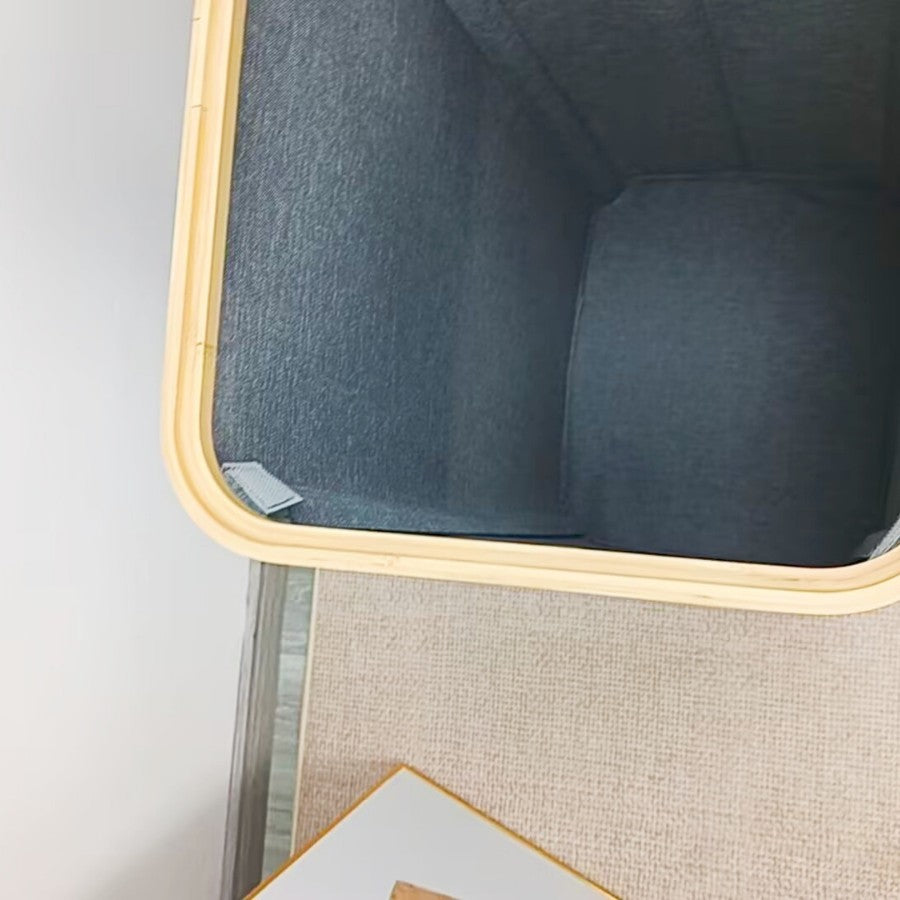 Laundry Basket with Removable Lid and Bamboo Frame | High & Bury