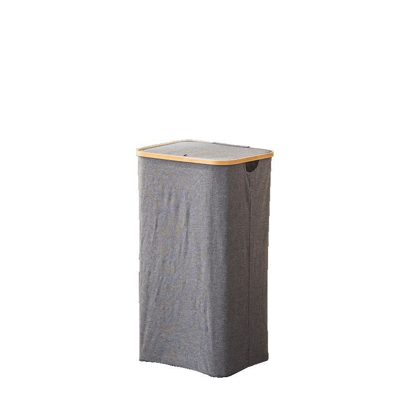 Laundry Basket with Removable Lid and Bamboo Frame | High & Bury