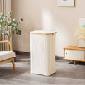 Laundry Basket with Removable Lid and Bamboo Frame | High & Bury
