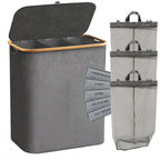Laundry Separation System with Bamboo Lid and Multiple Compartments | High & Bury